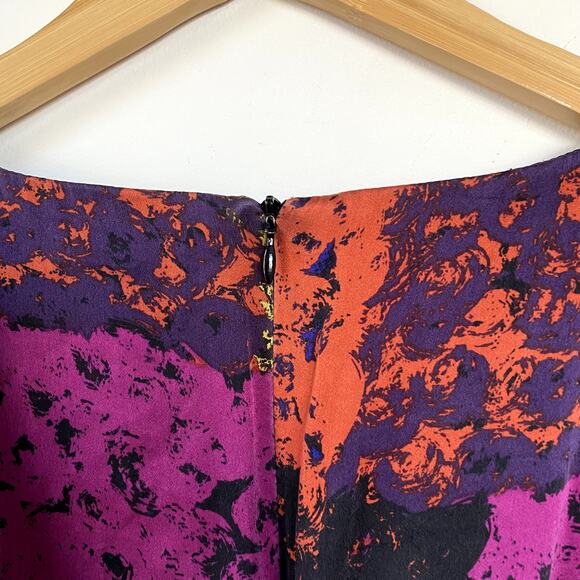 Trina Turk Shanghai Rainbow Splatter Belted Silk Dress Size 2 - Picture 9 of 9